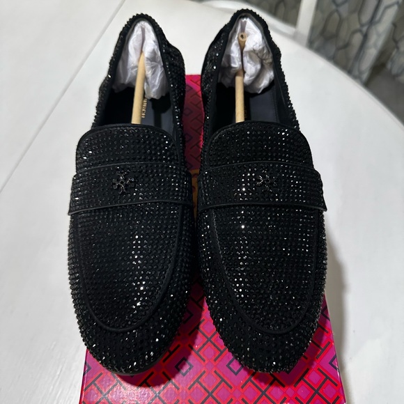 Tory Burch Black Studded Loafers - Picture 1 of 6